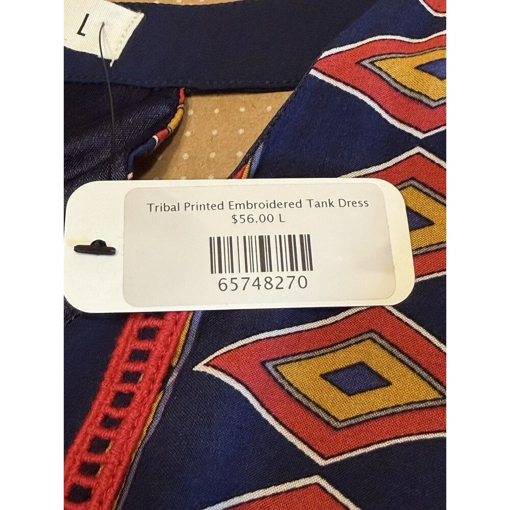 Tribal Print Tank Dress Women Large THML Boho Swing Festival Casual NWT Aztec - Picture 13 of 13